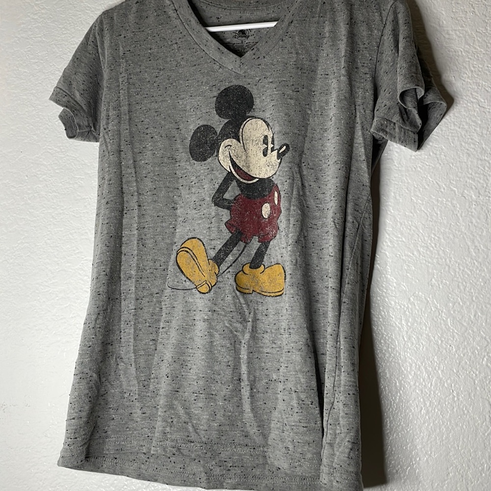 GREY MICKEY MOUSE V NECK